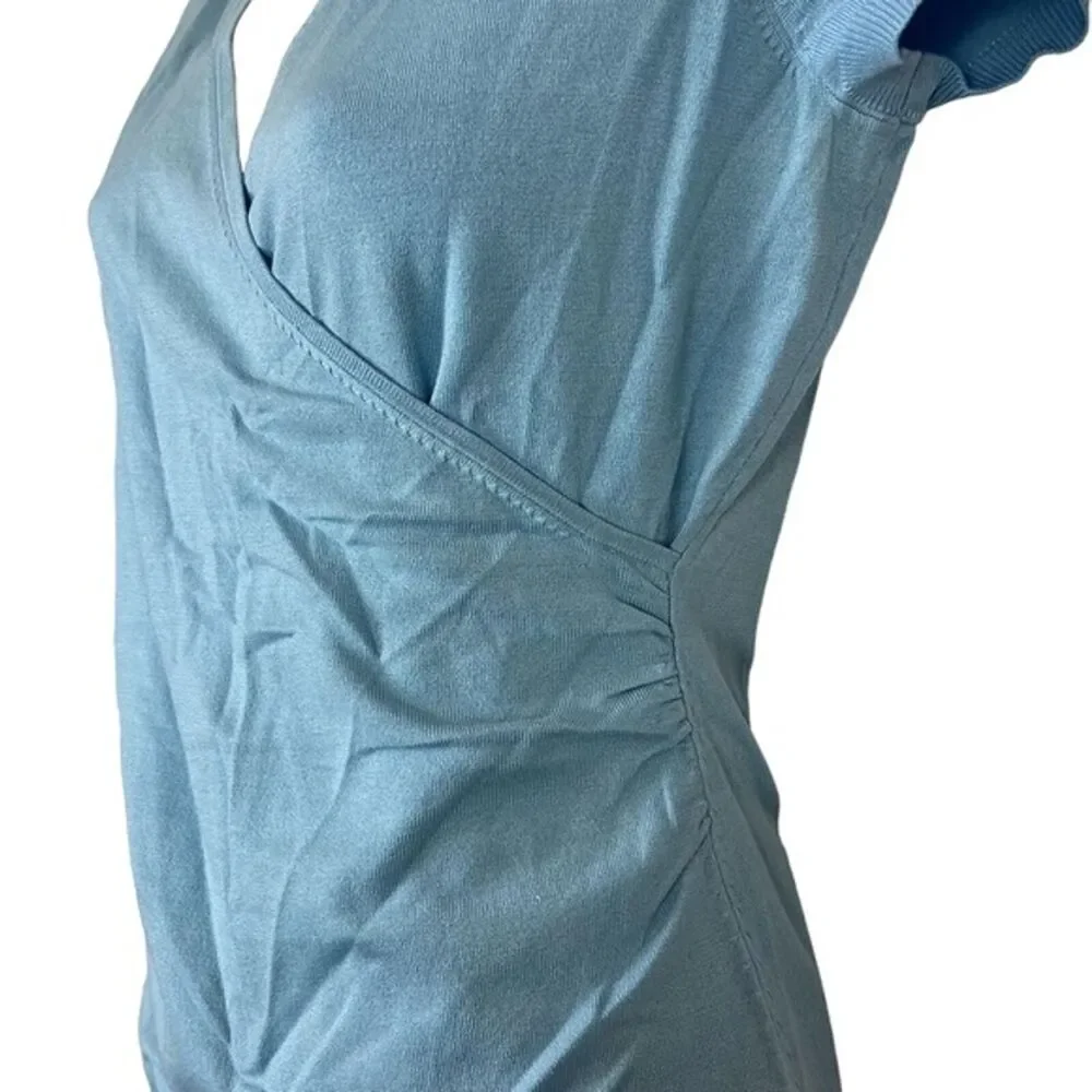 Ann Taylor Loft Y2K Silk Blend Knit Thin Short Sleeve Wrap Look Sweater NWT XS
